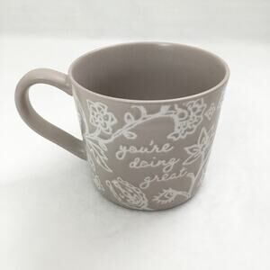 THRESHOLD STONEWARE Beige Mug  15oz "You're Doing Great"